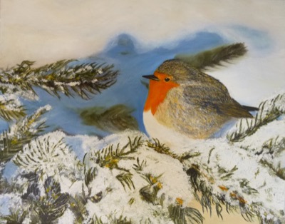 Vogel in sneeuw